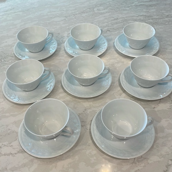Bernardaud Louvre Tea Cup & Saucer Set of 8 - Picture 2 of 5